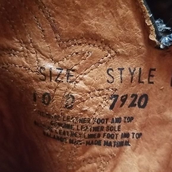 Texas 7920 Cowboy Boot  size 10 Leather Vintage - Picture 3 of 8